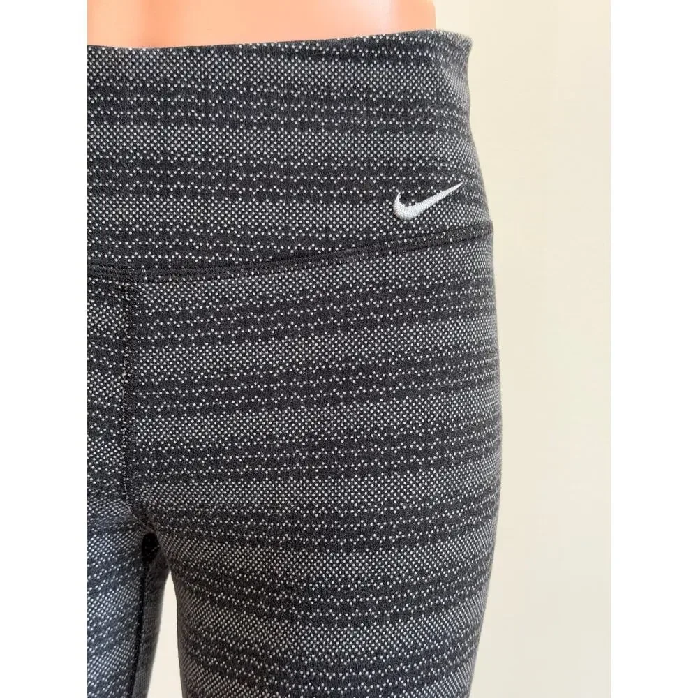 Nike Dri-FIT Legend High Rise Gray Black Space Dye Training Leggings Sz M
